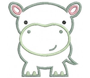 Stickdatei - Dschungeltiere Appli Nilpferd